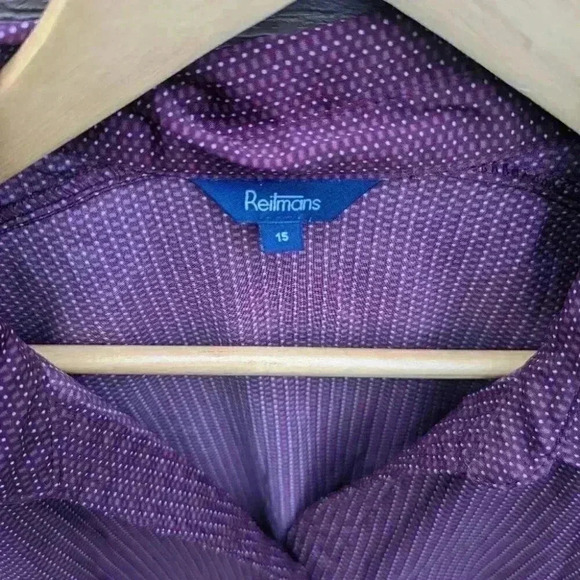 Reitmans Plum Button Down Shirt - size 15 (large) bnwot - Picture 2 of 5